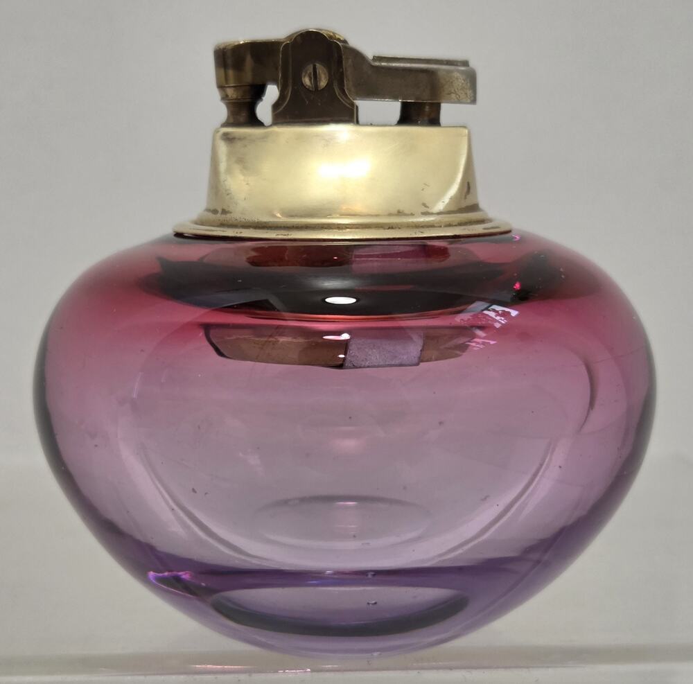 Vintage MCM Murano Alexandrite Glass Table Lighter Pink Purple Blue